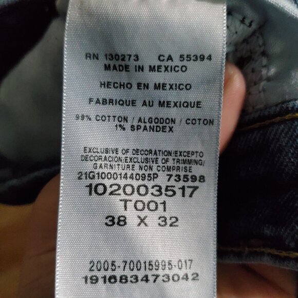 Lee Jeans Mens 38x32 Blue Slim Fit Stretch Denim Classic Straight Leg - Picture 4 of 13